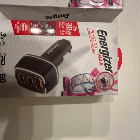Car Chargers nergizer Max PD + QC 3.0 Dual Car Charger 60W Type-C and USB-A Port - Picture 9 of 10